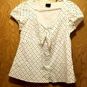 Torrid Rainbow Polka Dot Rockabilly Top  2X